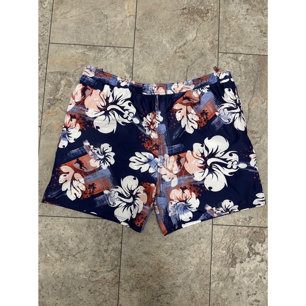 Sand N Sun Mens Swim Trunks Tropical Surfer Geometric Pattern Drawstring XL